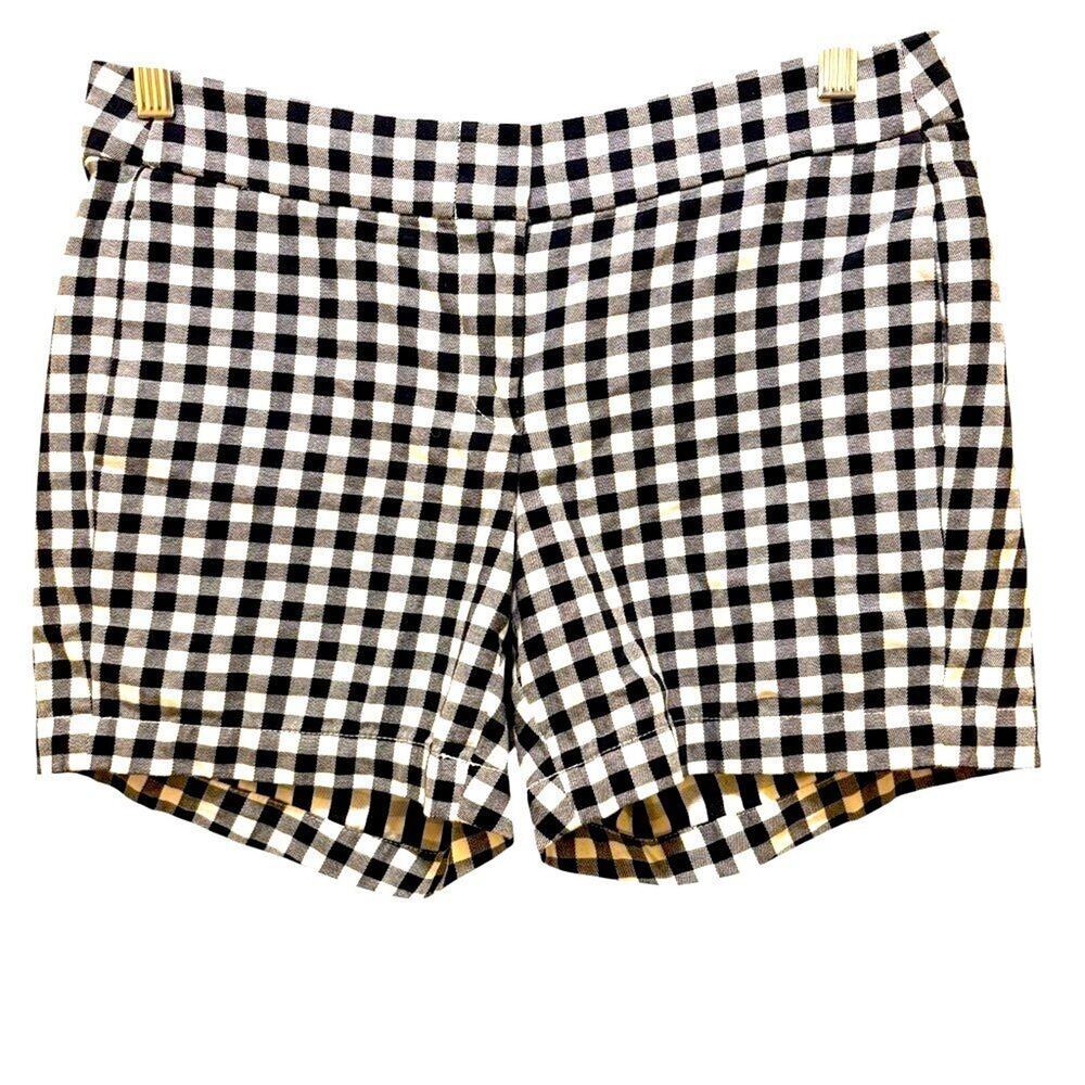 J. Crew Black White Shorts Classic Gingham Preppy‎ Size 2
